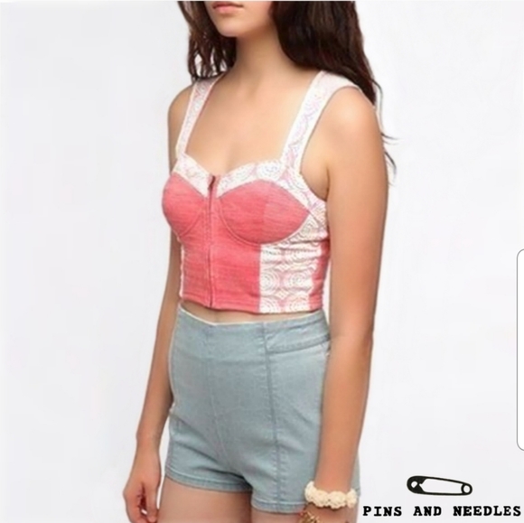 Urban Outfitters Tops - UO Pins and Needles Crop Lace Bustier Top